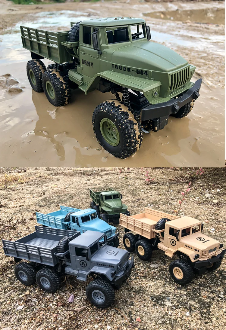 Моделирование военного грузовика внедорожный автомобиль с дистанционным управлением Электрический альпинистский четырехколесный автомобиль модель высокоскоростная детская игрушка