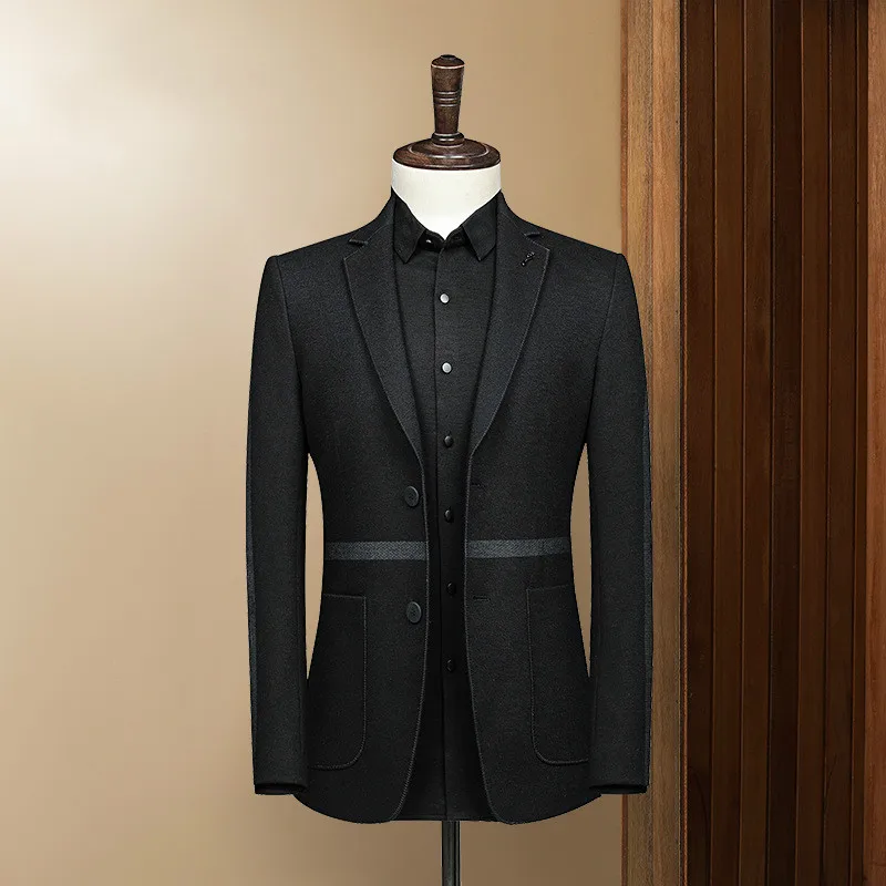 Fall/winter new knitted wool men's suits men's slim fit small suits