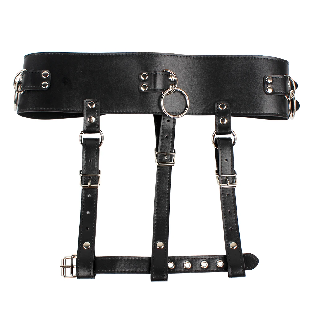 IKOKY Cintura di Castità Imbracatura Supporto per bacchetta magica Cinturino in pelle PU Orgasmo forzato SM Bondage Masturbatore femminile Giocattoli del sesso per_voghion.com