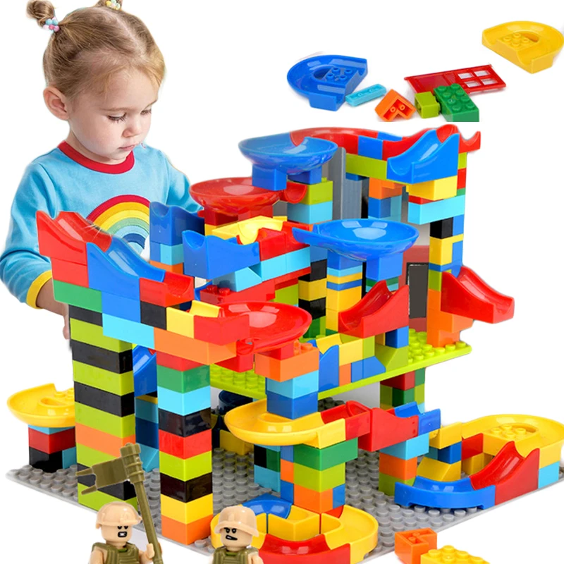 Marble Man Run Building Block Duplo Small Particle Funnel Slide DIY Child Toy Girl | Игрушки и хобби