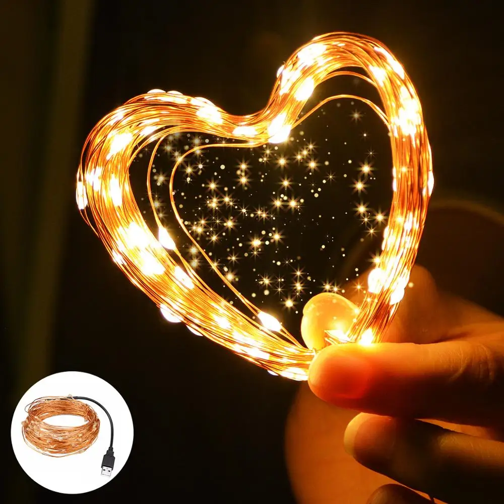 

Outdoor Garland LED string lights , 2m 5m 10m Copper Fairy light Decoration Strip , DIY Christmas New year Wedding party Lamp