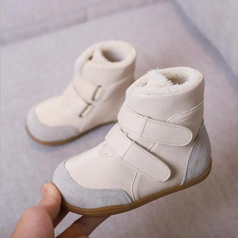 

2019 New Winter Baby Snow Boots For Girl Boy Genuine Leather Children Warm Ankle Boots Boys Girls Thickened Cotton Shoes