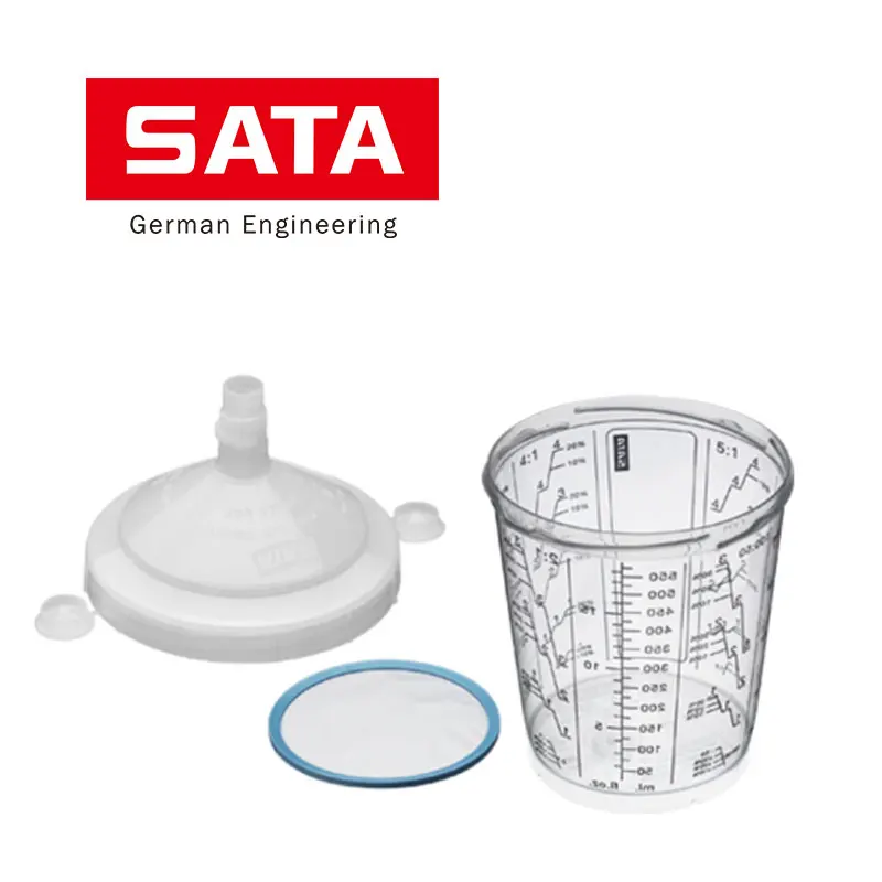 Set Da 10 Bicchieri Dosatori Per Vernice Trasparente Con Coperchi - Tazze Per Miscelazione Colore 160/600/810 Ml Per Pistola A Spruzzo E Carrozzeria - 3