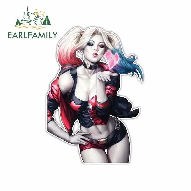 

EARLFAMILY 13cm x 9.2cm for Harley Quinn Suicide Sqaud Cartoon Car Stickers Vinyl JDM Bumper Trunk Truck Graphics Accessories
