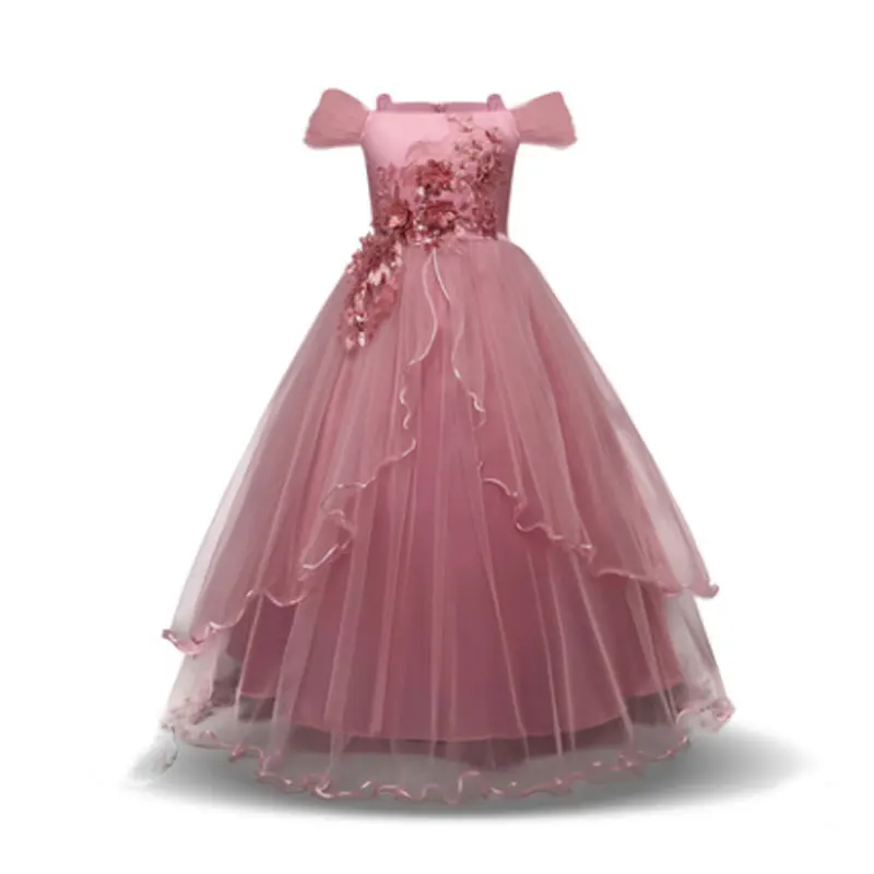 

AmzBarley Girl Ball Gown Dress Wedding Ring Bearer Catwalk Evening One-Shoulder Princess Dresses Piano Costume