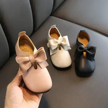 

Childrens Girls Leather Shoes Kids Girls Princess Shoes For Party Wedding Big Girls Dress Shoes Spring Big Bow Sandals New Hot