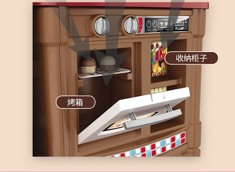 

Luxury Play House Large Size Kitchen Toy Do Cook Kitchenware Slicer Set Multi-functional Tap Writing Board
