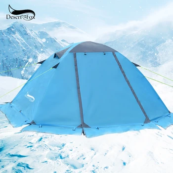 

Desert&Fox Winter Tent with Snow Skirt 2 Person Aluminum Pole Tent Lightweight Backpacking Tent for Hiking Climbing Snow Weather