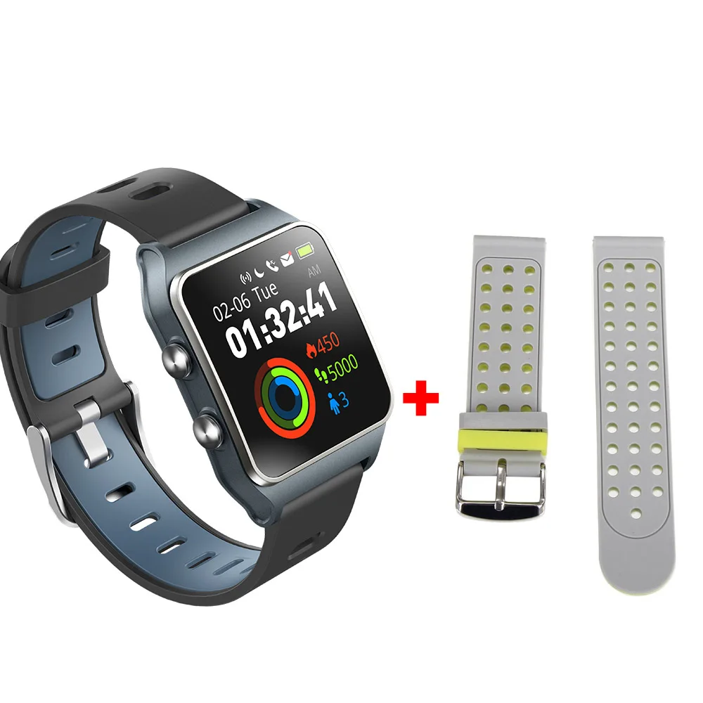 Gray N Gray Strap Смарт-часы Makibes BR3 с бесплатным ремешком, gps, браслет Strava, IP68, водонепроницаемые, пульсометр, 1,3 дюймов, цветной экран, многофункциональные смарт-наручные часы - Цвет: Gray N Gray Strap