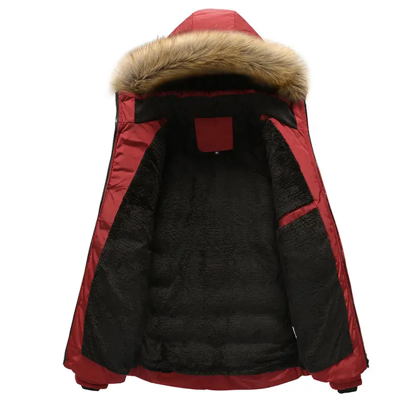 -20 'C Winter Fleece Warm Men Jacket Coats Wind Resistant Autumn Thick Fur Trim Hooded Jacket Mens Cotton Padded 2019 MuLS Brand 04