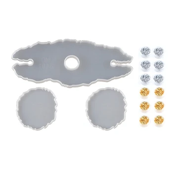 

Wine Rack Silicone Epoxy Resin Mold with 2 PCS Agate Coasters Molds and 12 Pack Shining Glitter for Home Decoration