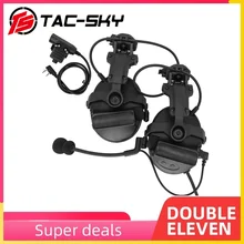 

TAC-SKY Outdoor Hunting Noise Reduction Pickup Hearing Protection COMTAC II Helmet ARC Track Bracket Version Tactical HeadsetBK