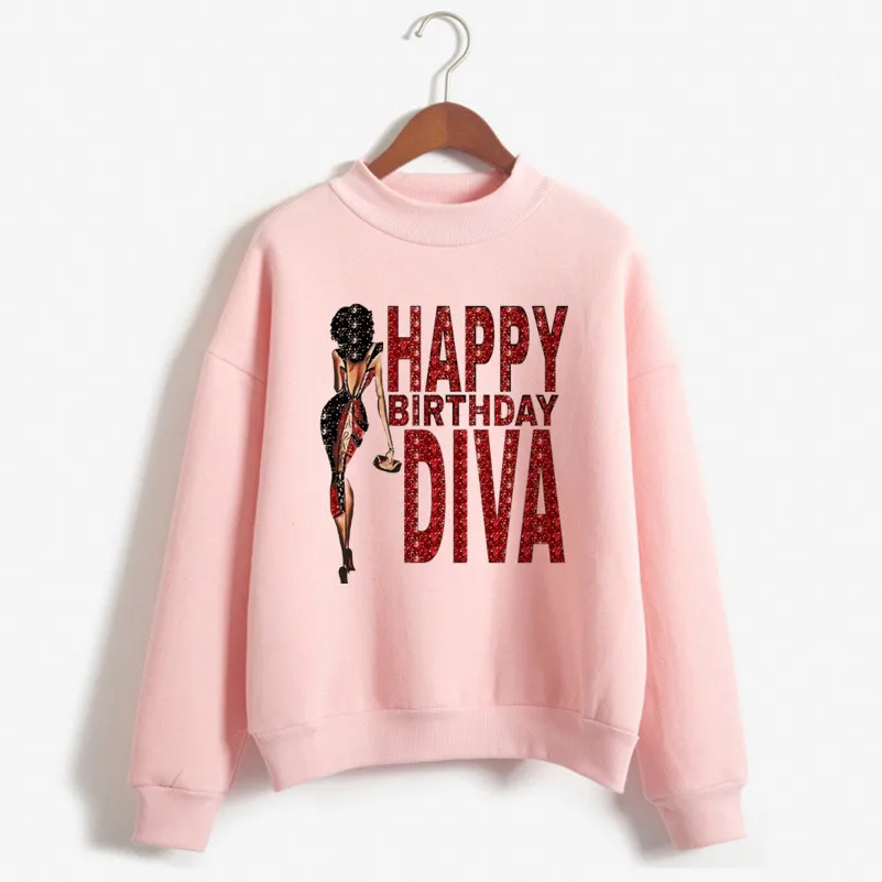 Новинка 2019 осень и зима толстовка с принтом DIVA на день рождения женская модная