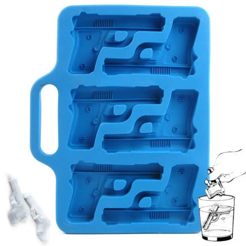 creative Gun Shaped Ice Cube Mold Silicone Tray Fruit Cream Maker Kitchen Bar Drinking Accessories Tools | Дом и сад