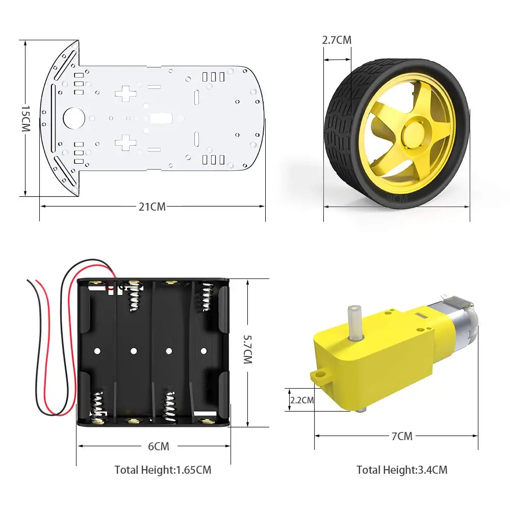 1PCS 2WD Smart Robot Car Kit/Speed encoder Battery Box Arduino 2 motor 1:48 US 1PCS 2WD Smart Robot Car Kit/Speed encoder Battery Box Arduino 2 motor 1:48 US