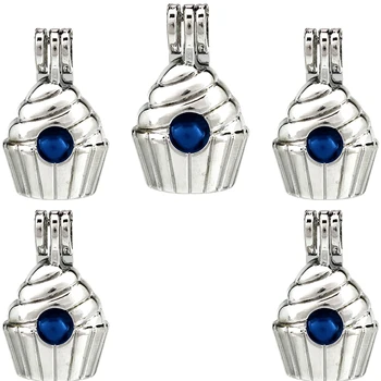 

5Pcs Openable Ice Cream Small Cake Phase Box Necklace Locket Aromatherapy Essential Oil Pendant Pearl Cage Diffuser k950