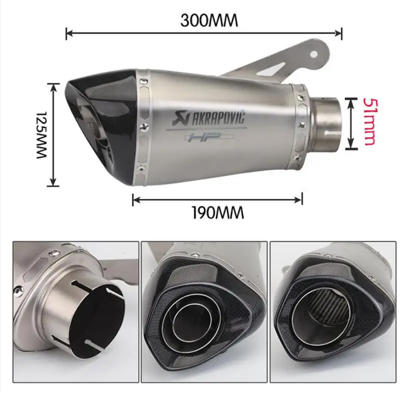 51 мм/60 мм/65 мм Akrapovic S1000R S1000RR модифицированный глушитель съемный S1000 модифицированный Скорпион выхлопная труба mt07 Z900 Z1000