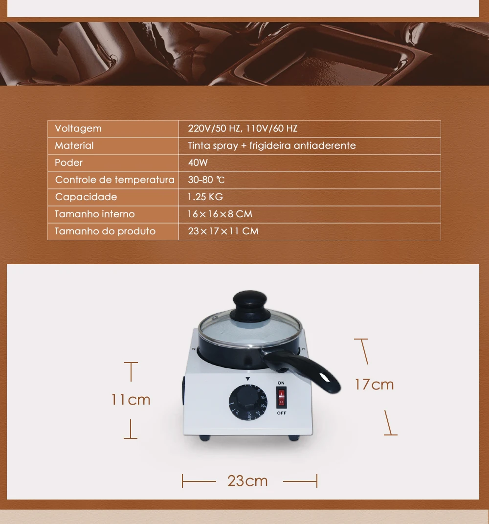 de chocolate único pote de cerâmica antiaderente