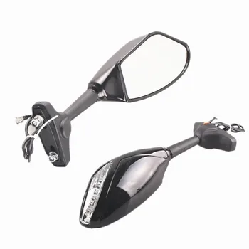 

Motorcycle Universal Rear View Mirror Left Right Side Mirrors LED Turn Signal For Kawasaki Fit Suzuki Fits Yamaha etc Models