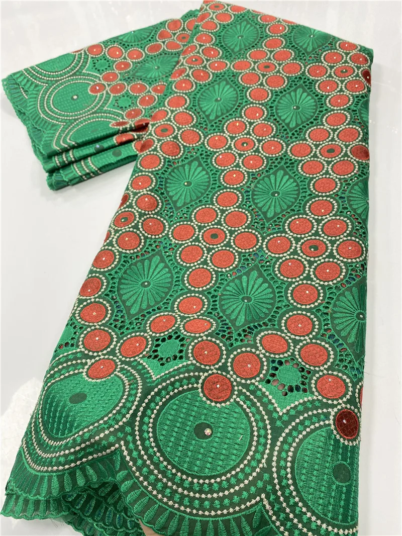 

Nigerian African Lace Fabrics 2020 High Quality Swiss Voile Lace In Switzerland With Stones Eyelet For Party Sewing YA3456B-8