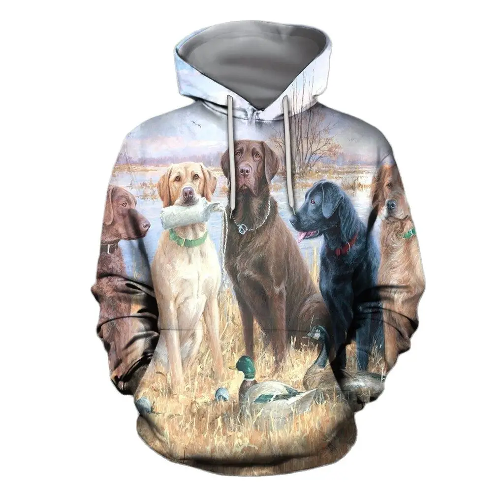 Labrador Hunting Casual Hoodie Men's Clothes 3D Printed Dogs Wild Hunter Spring Unisex Zipper Pullover Men/Women's Sweatshirt |