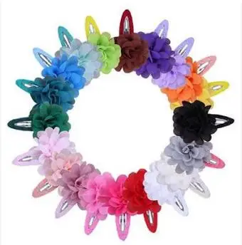Multi 200pcs/lot DIY Simple Multi Chiffon Flowers Baby Ribbon Hair BB Clips Headflowers Hairpin Hair Styling Tools Accessories HA1431 - Цвет: Multi