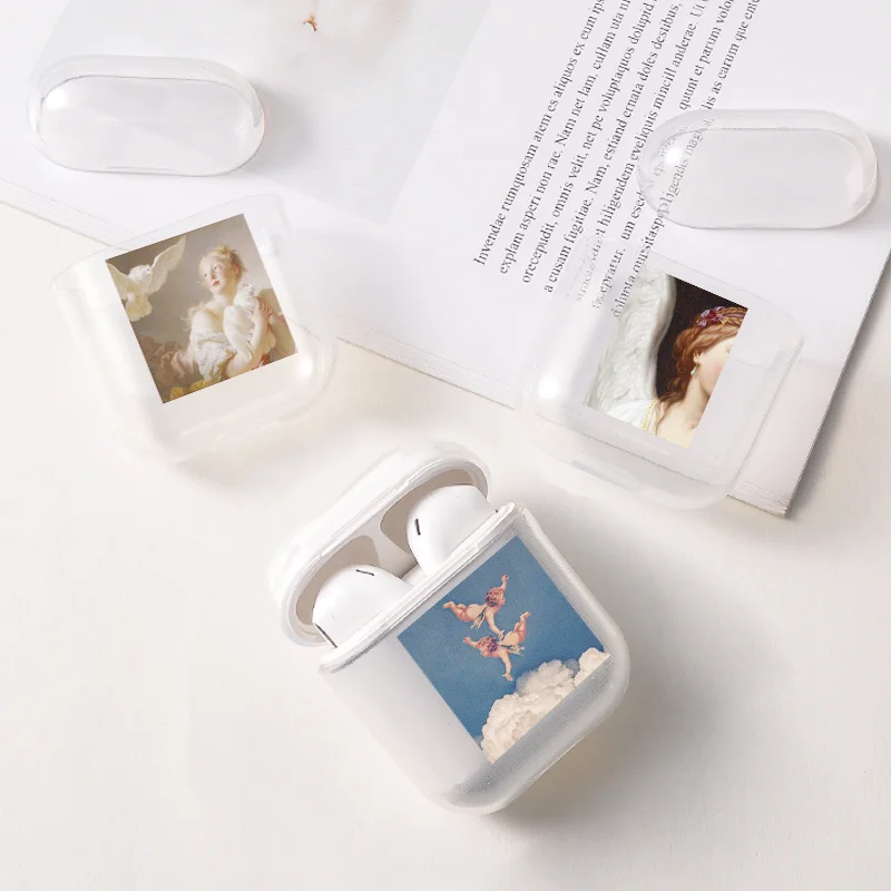 

Soft Cute Air Pods Case For Apple airpods Case Luxury Painting Cartoon Angel Baby Airpods Case in Bluetooth Earphone Accessories