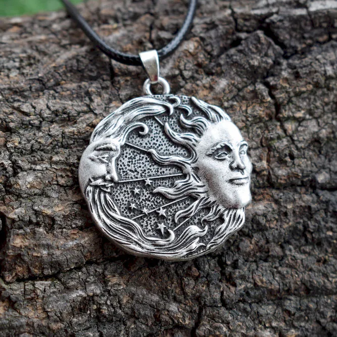 1pcs Sun And Moon And Stars Amulet necklace