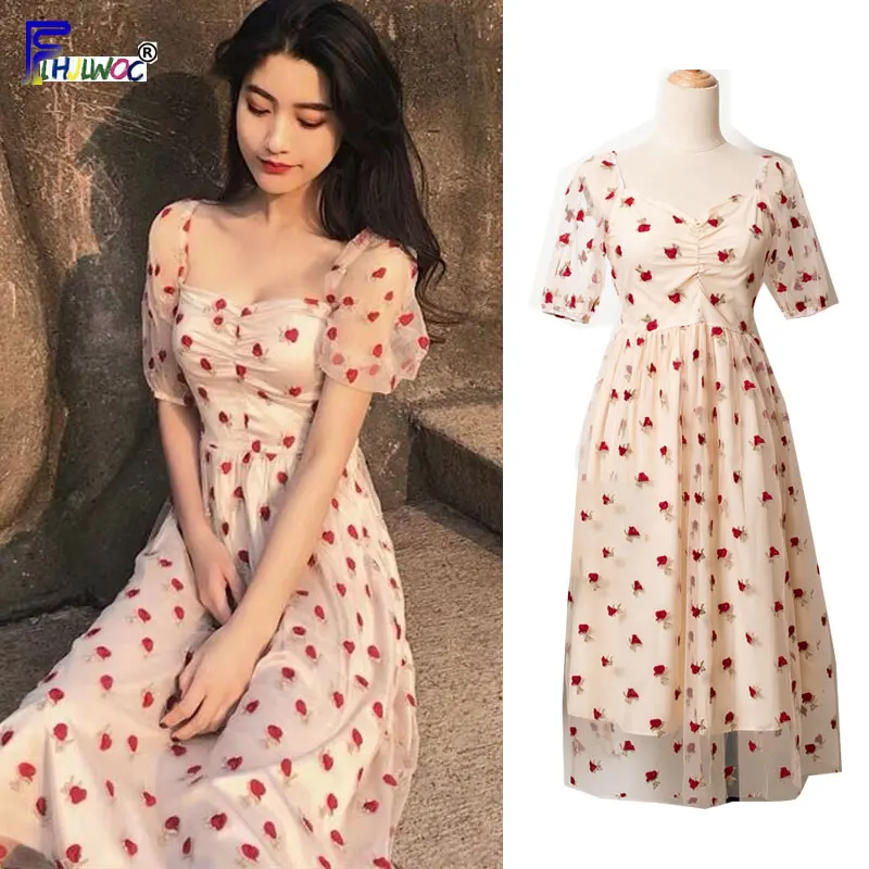 Женское вечернее платье без бретелек винтажное из органзы с коротким рукавом и