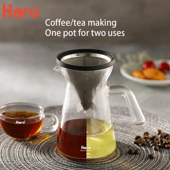 

360ML Percolator Coffee Pot Glass Coffee Pot Glass Filter Manual Coffeemaker V60 Hand Dripper Espresso Dripper Machine