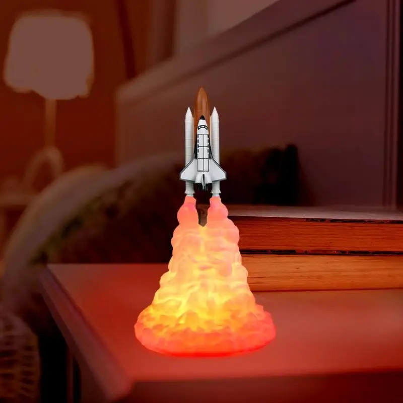 Новинка, Космический Шаттл, перезаряжаемый 3D принт, лампы в виде Луны, Ночной светильник, светильник для комнаты, декор для любителей космоса, ракетная лампа