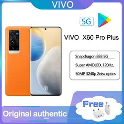 VIVO – téléphone portable X60 Pro + Plus 5G Snapdragon 888 5nm, écran Super AMOLED 6.56 pouces, chargeur Super Flash 120Hz, Original, Google play 