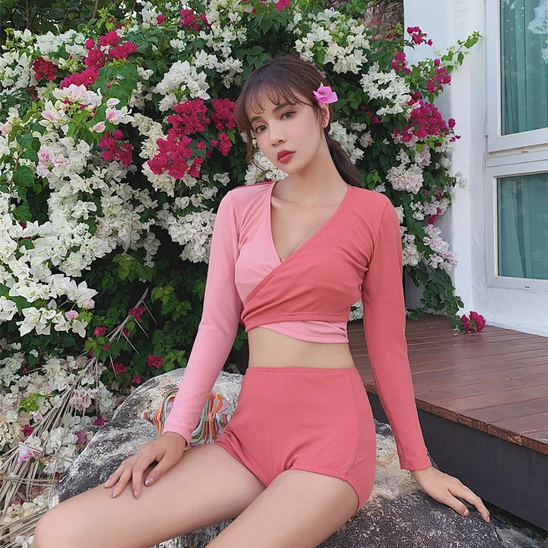 

Huimeina 2019 Hot Springs Season New Style Push up Joint Three-piece Set Two-piece Swimsuits 1990