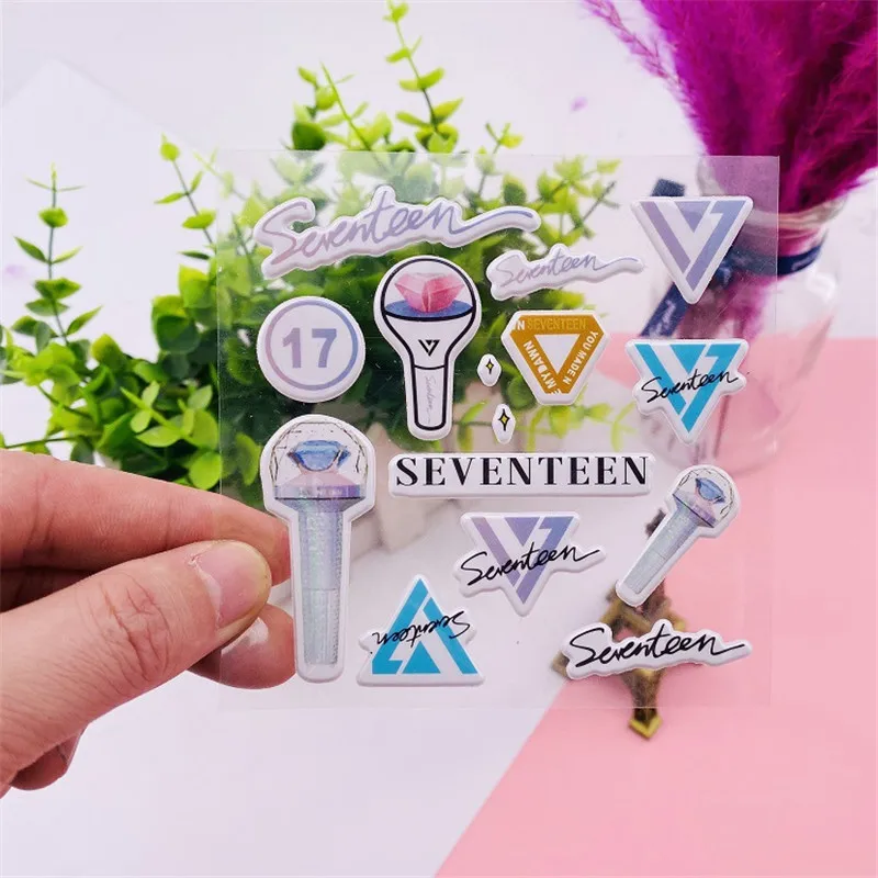 KPOP Bangtan Boys GOT7 TWICE SEVENTEEN BlackPink EXO карта душа Persona наклейка JUNG KOOK JIMIN JIN SUGA J-HOPE FH236 - Цвет: Seventeen
