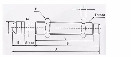 AD2050-5 Pneumatic Cylinder Shock Absorber AD 2050-5 Hydraulic Shock Absorber Adjustable Buffer