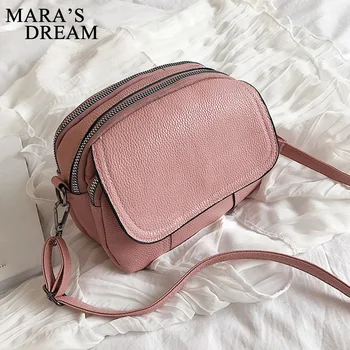 

Mara's Dream 2020 New Solid Color Fashion Simple Female Simple Small Round Bag with Cover All-match Messenger Shoulder Bag