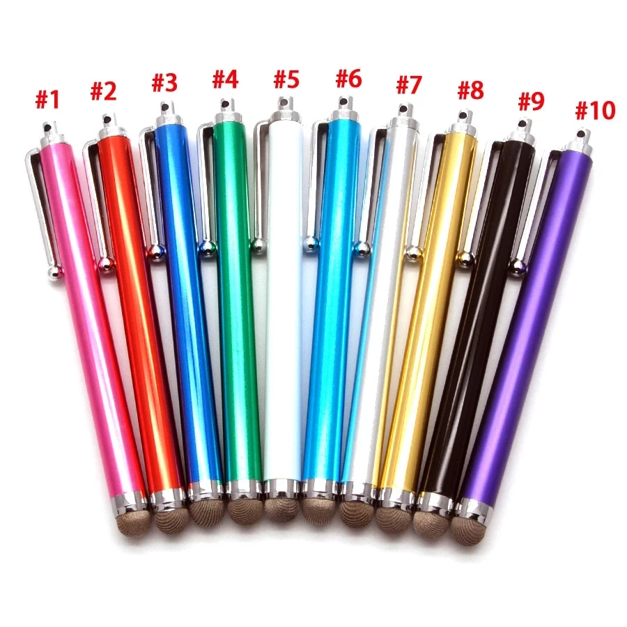 

1000pcs/lot 10 Colors Universal Metal Mesh Micro Fiber Tip Touch Screen Stylus Pen For iPhone Samsung Smart Phone Tablet PC gift