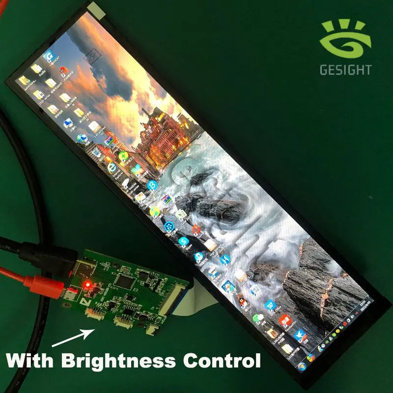 Tela Lcd de Tira Longa para pc e Framboesa segundo Monitor Sub Display 1920×480 Ips Barra Esticada de 60hz 88 Aida64