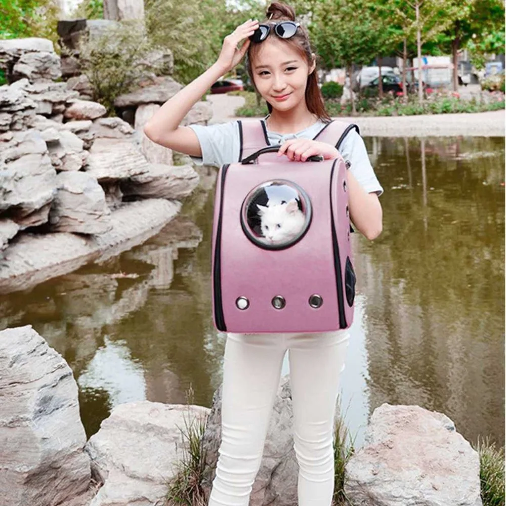 Title 3, Leather Carrier for Cat Backpack for Cats Trans...