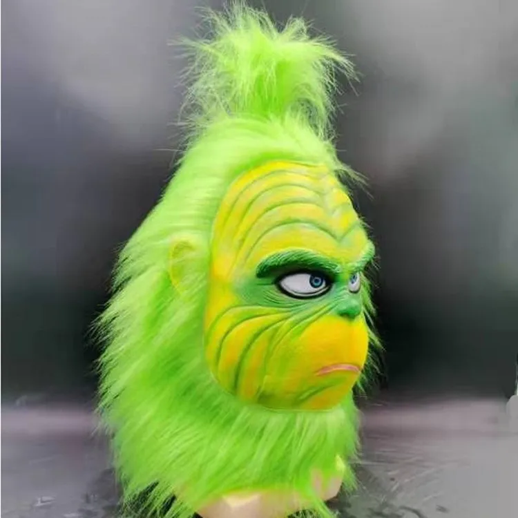 The Grinch косплей для взрослых натуральный латекс маска Аниме персонаж шоу на Хэллоуин реквизит Рождественские вечерние маска на все лицо