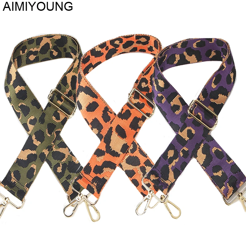 Aimiyoung Leopard Bag Strap Handbag Belt Wide Shoulder Bag Strap