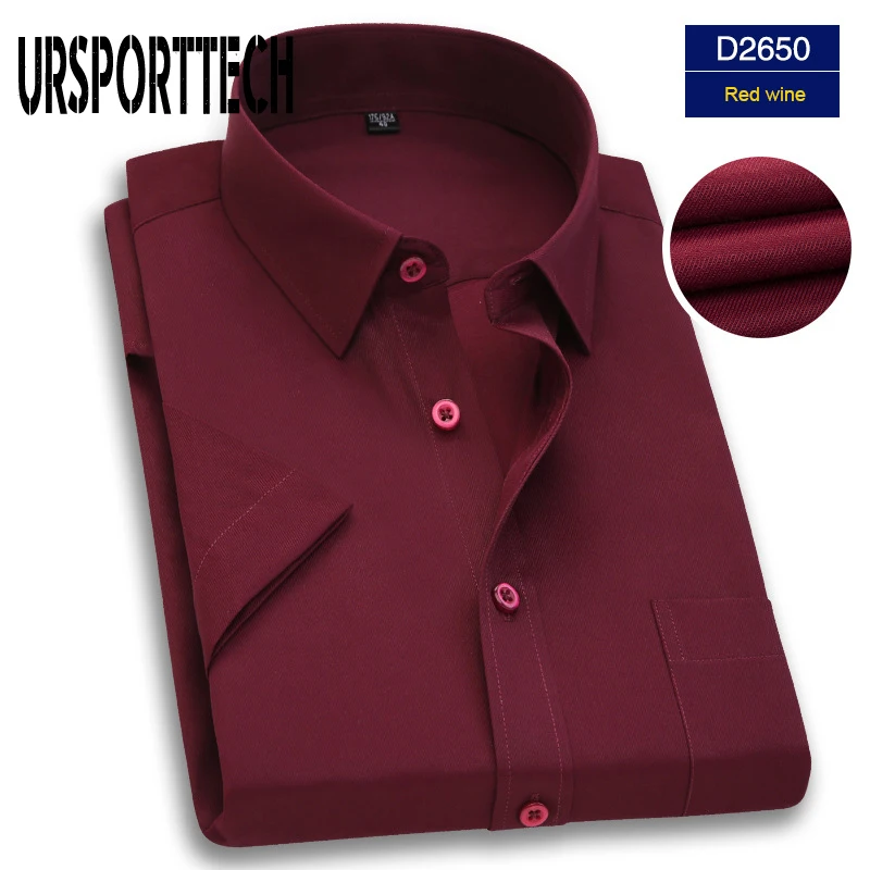 

24 Colors Fashion Brand Mens Shirt Short Sleeve Slim Fit Formal Male White Business Social Dress Shirts Male Chemise Plus Size