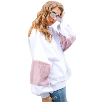 

2017 White Woman Mode Skin Rabbit Sweatershirts Mango Latern Long Loose Moletom Case With Hood Tops Nov3