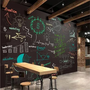 

milofi custom large wallpaper mural retro nostalgic blackboard math formula bar background wallpaper mural