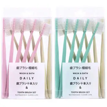 

20pcs Ultra Soft Toothbrush Manual Dental Care Small Head Toothbrushes with Cover (Green and Pink for Each 10pcs)