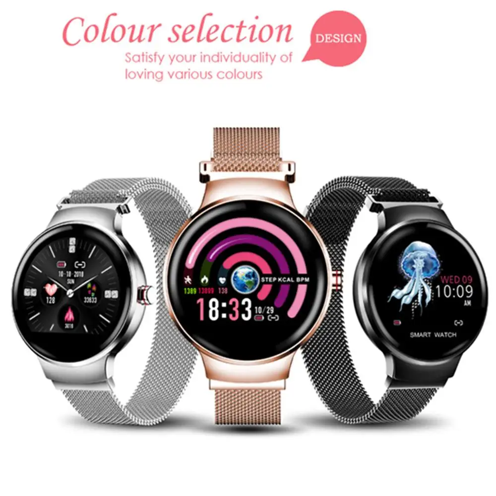

H5 Women's Bluetooth Watch Fitness Tracker Color Touch Screen IP67 Waterproof Heart Rate Activity Period Tracking Smart Bracelet