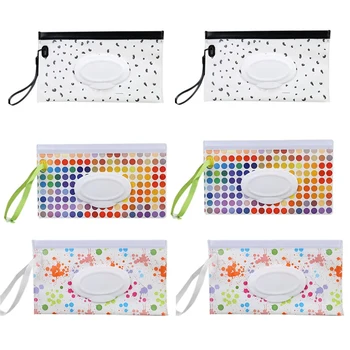 

6 Pcs Portable Wet Wipe Pouch Reusable Baby Wipes Dispenser Eco Friendly Handy Travel Diaper Wipes Carrying Case Holder