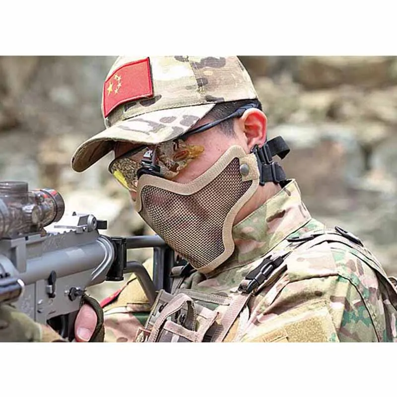 Tactical Paintball mask Steel Metal Mesh Mask Half Face Protective Airsoft Mask Field Facial Protection Hunting Accessories