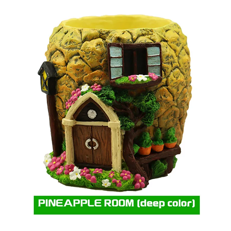 Pineapple deep Креативные смолы ананаса грибы цветы горшок семена бонсай Орхидея кактус мох папоротник цветочный кашпо микро пейзаж - Цвет: Pineapple deep