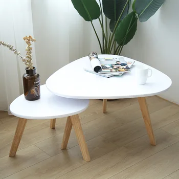 

Solid wood Combination Coffee table Tea table Nordic ins style table balcony living room simple mini corner coffee table